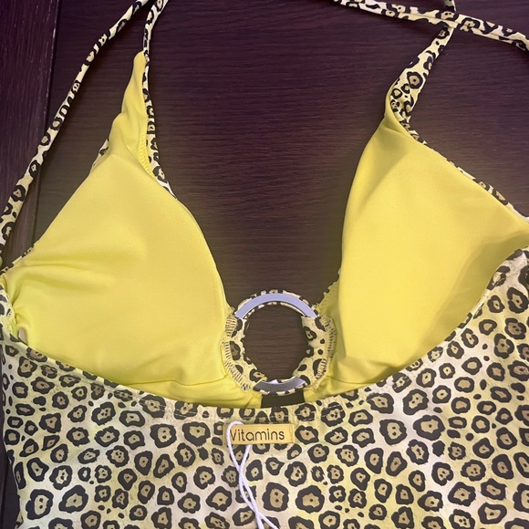 One piece bathing suit - Vacanza Italianna- Lime/animal print - size 8  RARE - Picture 5 of 8